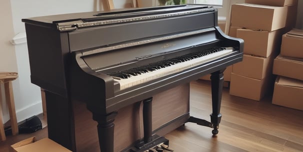 A truck with a 'HIVE BOXX' advertisement is parked on a sloped street near a public market, with a view of the water and distant hills. People are walking around, and several market stalls with tents are visible. The truck promotes eco-friendly moving boxes with a scenic city graphic on the back, featuring iconic landmarks and natural elements.