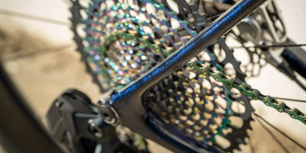 a SRAM EAGLE cassette on a gravel