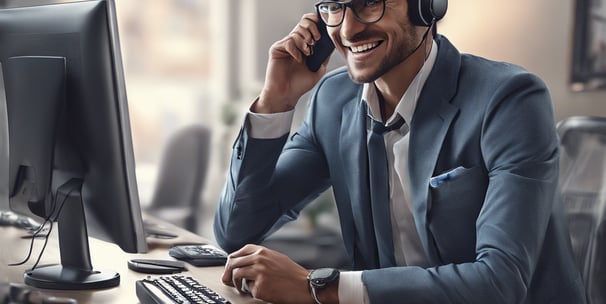man wearing headset