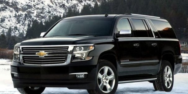 Black SUV outside wedding venue
