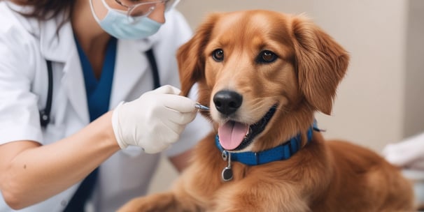 A black and white mural on a wall features a large graphic of a comb shaped like a bone above a simple line drawing of a dog. The words 'Pet Grooming' are prominently displayed next to a large paw print. The wall has a small window with bars, and there is some plumbing and an electrical box on the right.