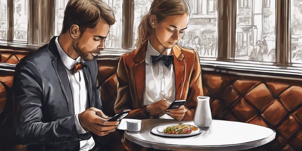 a person holding a cell phone in front of a computer screen