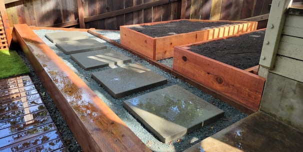 a raised garden bed with raised beds and raised beds