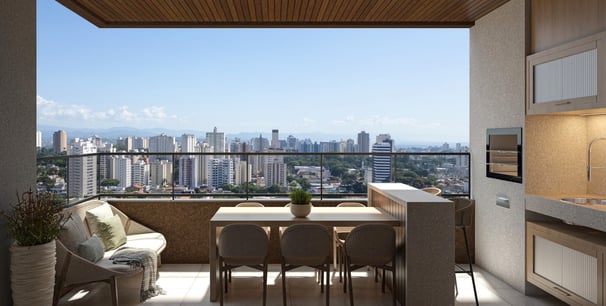 Varanda gourmet 85m²