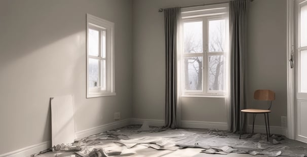 a room with a wooden floor and a window that has recently been renovated and still has some renovati