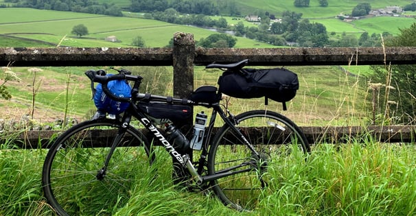 bike fully loaded and ready for bikepacking trip in Yorkshire Dales, England