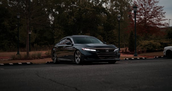 Black Honda Accord at UNC Charlotte AutoHaven CLT Car Show Event car photography