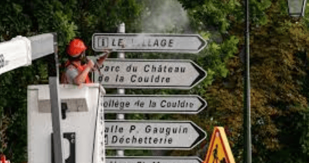 Nettoyage des panneaux de signalisation routière Denain, nettoyage panneau route 59