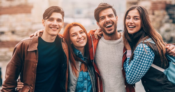 a group of friends posing for a picture