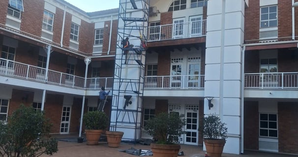 Rear elevation of building commercial painting project, Fourways Golf Estate, Fourways