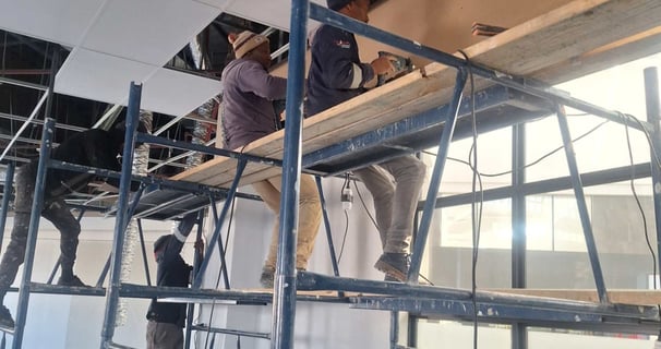 Bulkhead building for commercial renovation project at Belair Shopping Centre, Randburg