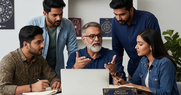 a group of people sitting around a laptop computer
