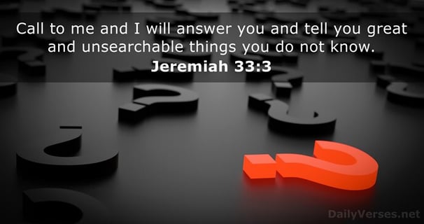 god says: call me and I will answer you