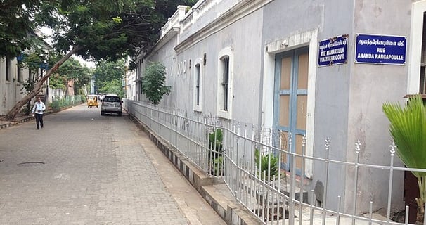 Pondicherry colonial building - South India travel