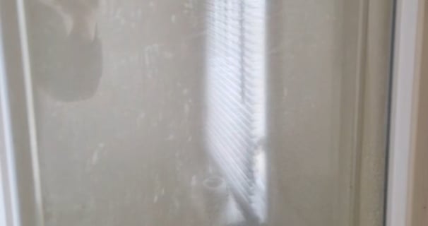 Old caravan shower before removal in Ingoldmells