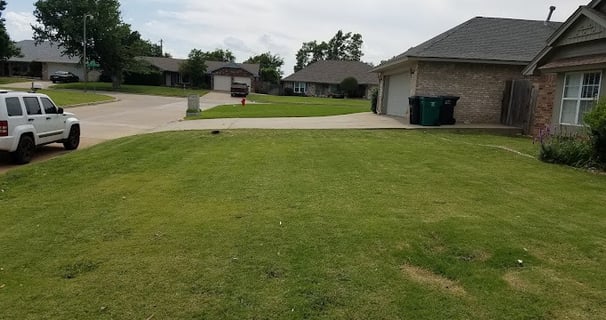 freshly mowed front yard Oklahoma city