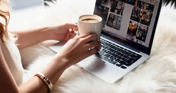 woman using laptop