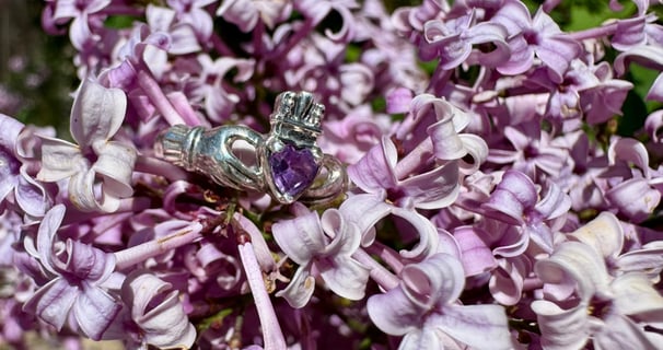 Claddagh Ring by Bhav Spiritual Jewelry with Amethyst