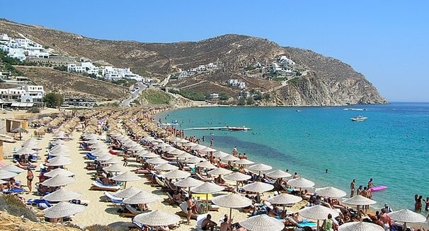Paradise beach Mykonos Greece