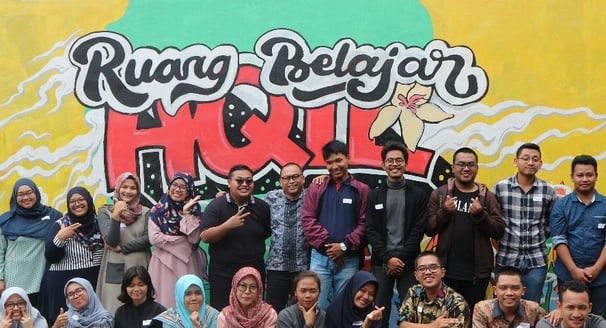With volunteers and beneficiaries of RBA