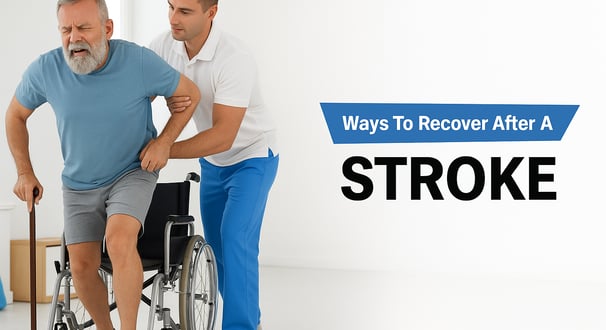 Stroke patient receiving physiotherapy treatment for mobility recovery