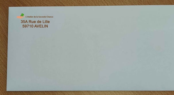 Enveloppe avec un adresse personnalisé