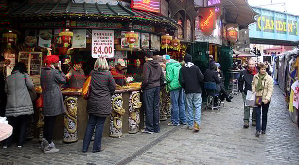 Camden Market in London – popular street market known for food, fashion, and local crafts