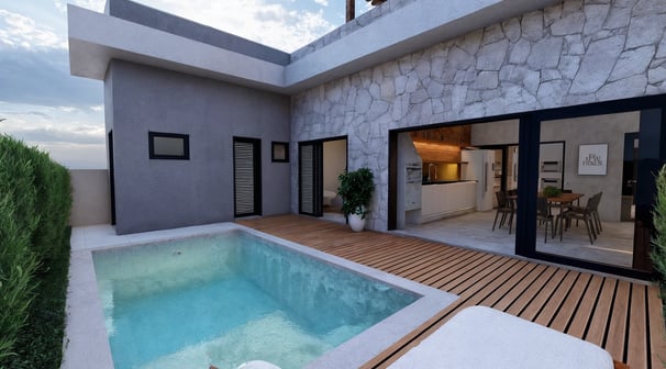 Projeto residencial moderno com piscina em Porto Feliz - Aborin Arquitetura