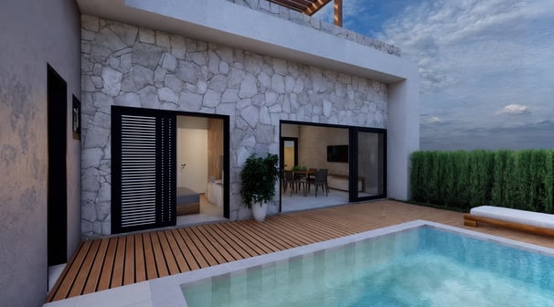 Projeto residencial moderno com piscina em Porto Feliz - Aborin Arquitetura