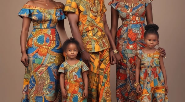 A book titled 'African Art' is partially visible, featuring a central image of a metallic and textured object. On top of the book, there is a bronze or gold-colored decorative item with a hand-like design, and a reddish-brown carved figure.