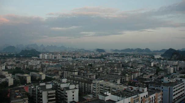 view from our hotel in Guilin, China