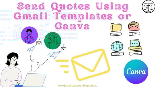 Send quotes using Gmail templates or Canva for efficient communication.
