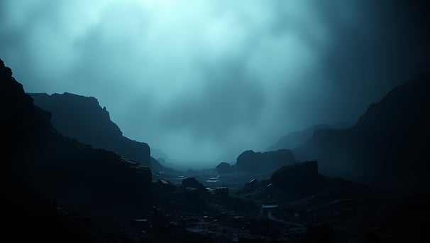 UniverseX - a mountain scene with a dark sky and clouds