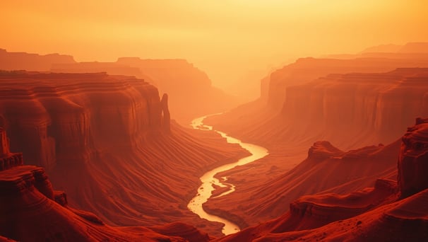 UniverseX - a river flowing through a canyon in the desert