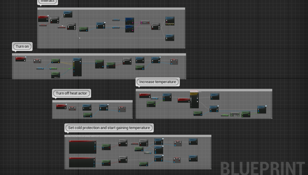 Unreal Engine 5 Blueprint overview for a heat source actor.