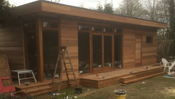 garden room with ceader cladding