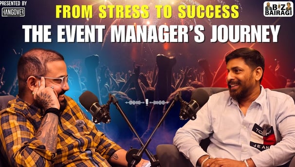 From Stress To Success The Event Manager’s Journey? 🙄 #bizbairagi #podcast #viralvideo