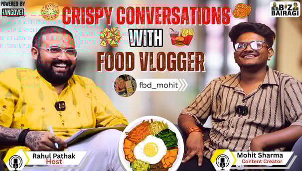 Crispy Conversations With Food Vlogger🍕🍽️ #bizbairagi #podcast #food #foodblogger