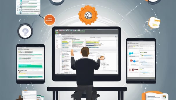 a close up of a computer screen with different logos