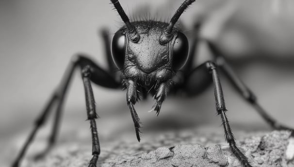 ants black and white picture