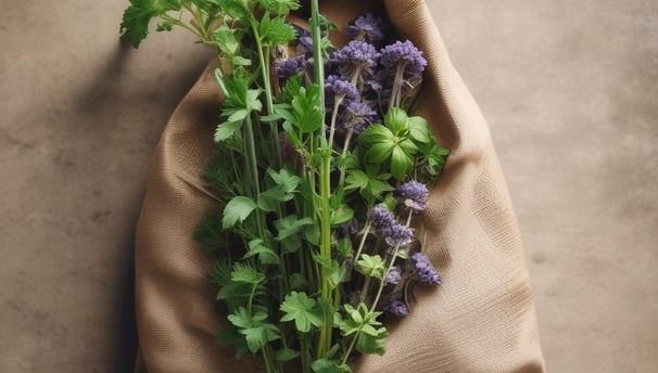 Un sachet de plantes naturelles bios