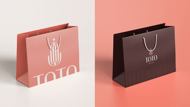 promotional bags with the toto braz textile visual identity