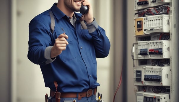 A person using a digital touch screen device mounted on a wall to clock in. The screen displays a blue interface with a circular graphic and the word 'clockin'.