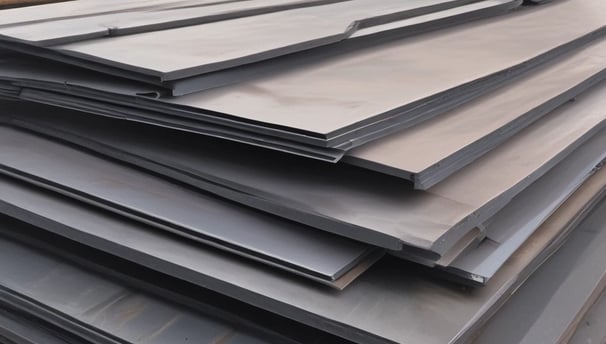 A metalworking machine is in operation, cutting a rectangular shape into a large metal beam. Sparks and a bright cutting line indicate the active laser or cutting tool. The setting appears to be a workshop or industrial environment with visible metal fixtures and structures.