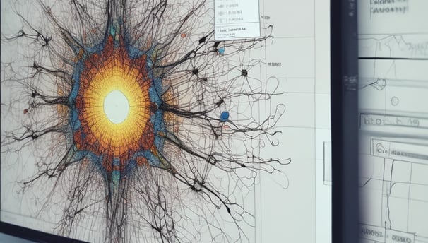 A web page from Razorpay displaying marketing content about financial services. The page includes a 3D illustration of a cube surrounded by floating labels with financial terms like 'Virtual Account' and 'Vendor Payouts'. The text encourages business growth through automated financial solutions. Navigation links for various services are visible at the top.