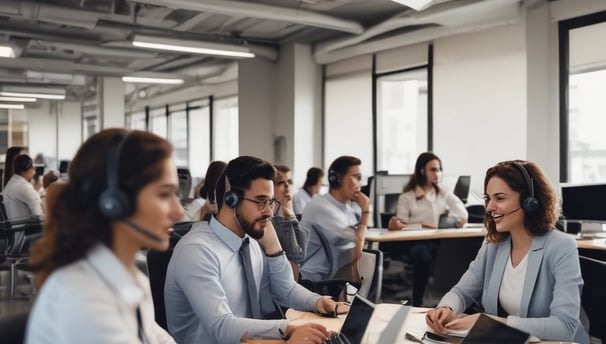 A modern building with multiple windows and a logo that includes the letters 'BCI' and a leaf motif. The structure is light-colored and set against a clear blue sky.