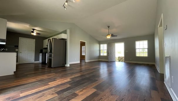 Professionally installed Vinyl flooring with anti-moisture barrier underneath