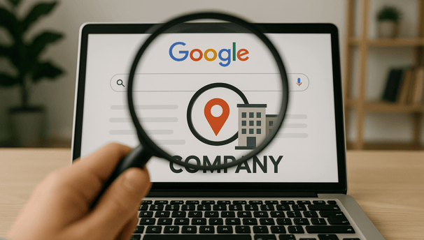Écran d’ordinateur avec une recherche Google locale – stratégie de référencement naturel