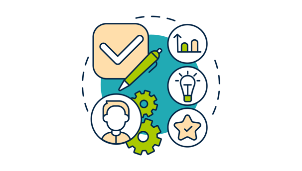 Animated graphic displaying the process of researching and selecting a tutor