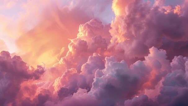Beautiful, serene photo of clouds at sunset